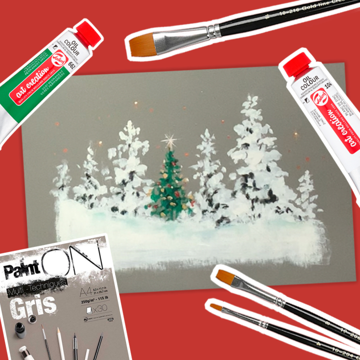 Réaliser un paysage hivernal avec Paint'On Clairefontaine