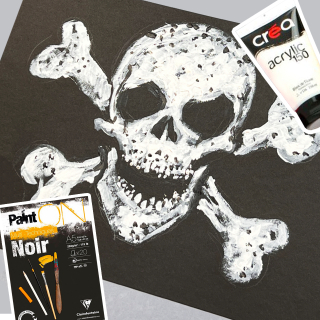 Peindre un crâne à l'acrylique avec du papier PaintOn Clairefontaine