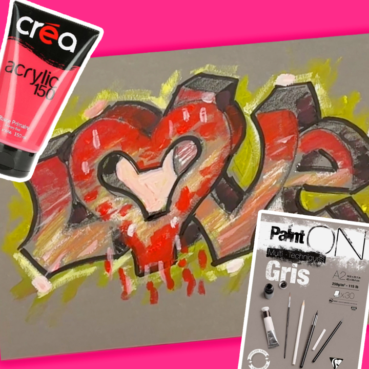 Peindre un graffiti à l'acrylique avec les papiers Paint On Clairefontaine
