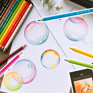 Dessiner de jolies bulles avec les Polychromos Faber-Castell