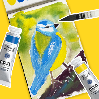 Peindre un petit oiseau à la gouache Linel