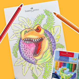 Colorier avec des crayons de couleurs Dino Faber-Castell