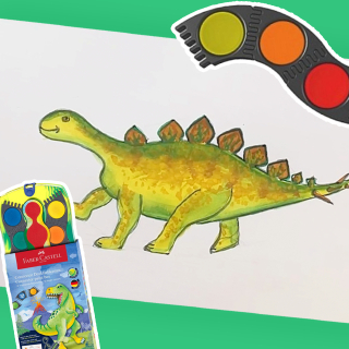 Peindre un dinosaure à la gouache Connector Faber-Castell