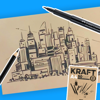 Dessiner une ville futuriste aux feutres avec Clairefontaine