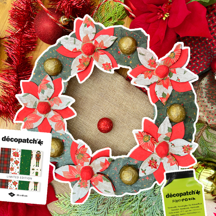Décorer une couronne de Noël Décopatch