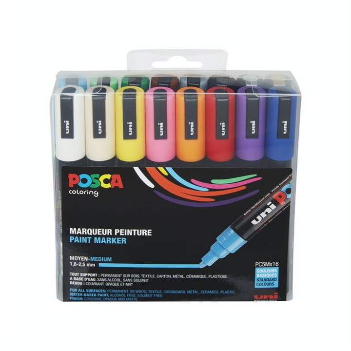 Boîte de 15 marqueurs assortis PC-5M - Posca - Rougier et Plé