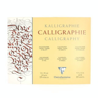 Papier calligraphique bloc de 25 feuilles 130g ivoire 24 x 30cm - Clairefontaine - Rougier et Plé