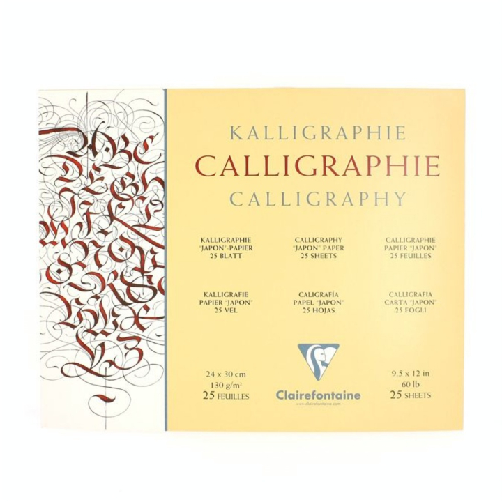 Papier calligraphique bloc de 25 feuilles 130g ivoire 24 x 30cm - Clairefontaine - Rougier et Plé