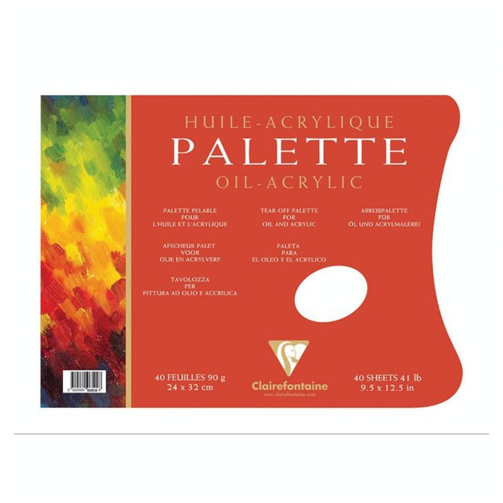 Palette pelable pour l'huile bloc de 40 feuilles 90g 24 x 32cm - Clairefontaine - Rougier et Plé
