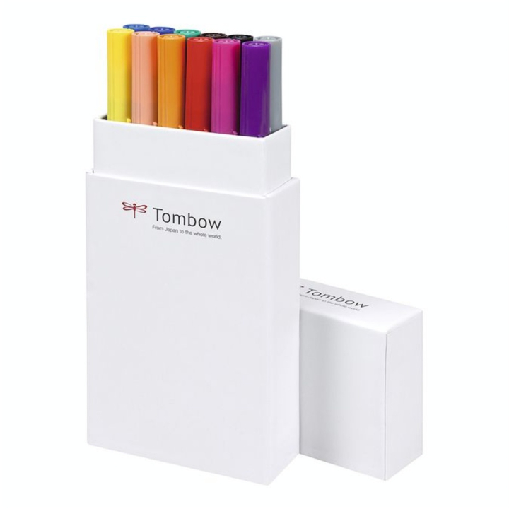 Feutre double pointe ABT Dual Brush Pen set de 12 basiques - Tombow - Rougier et Plé
