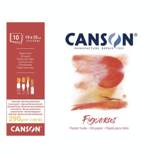 Papier pour l'huile Figueras bloc de 10 feuilles 290g 19 x 25cm grain toilé - Canson - Rougier et Plé