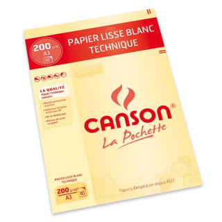 Papier Lavis technique 200g A3 pochette de 10 feuilles - Canson - Rougier et Plé