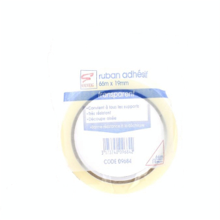 Ruban adhésif transparent 19mm x 66m - Solveig - Rougier et Plé