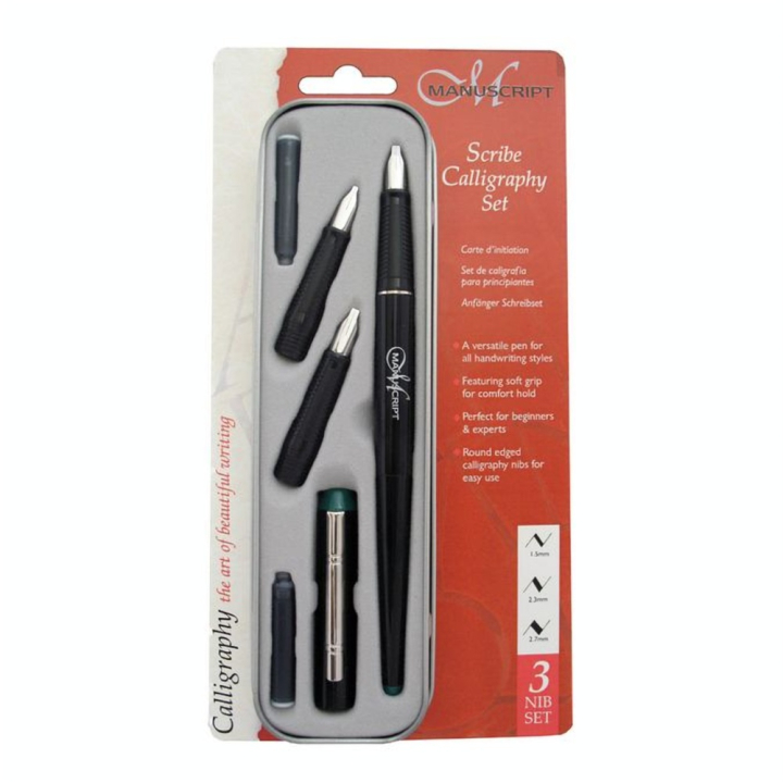 Coffret pour gaucher Scribe Pen stylo +3 plumes (1,5 - 2,3 - 2,7) - M4300L - Corect'Art - Rougier et Plé