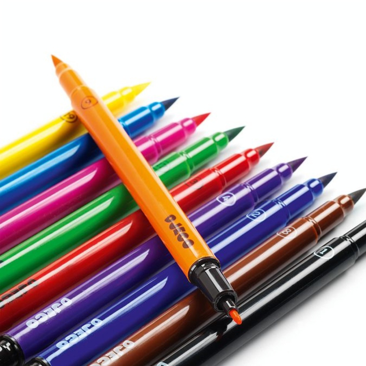 Feutre-pinceau boîte de 10 couleurs classiques - Djeco - Rougier et Plé