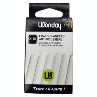 Craies anti-poussière boîte de 10 blanches - Wonday - Rougier et Plé