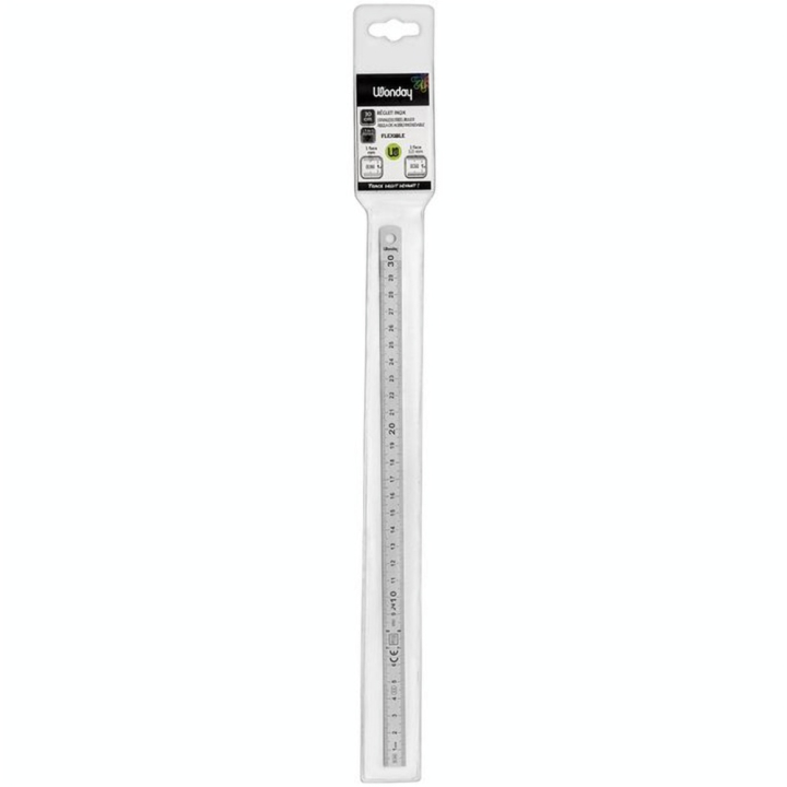 Réglet en inox gradué 2 faces 30cm flexible - Wonday - Rougier et Plé