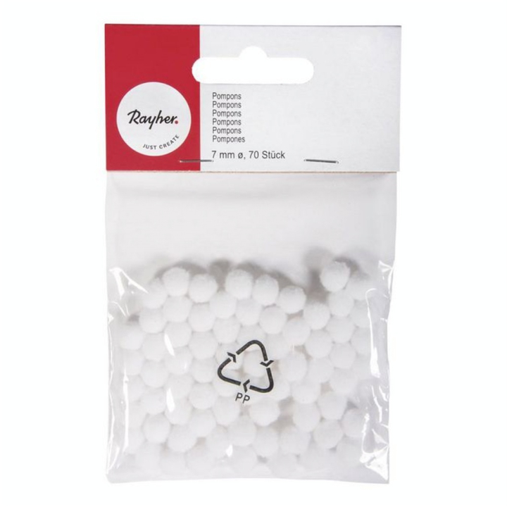 Pompons 7 mm set de 70 pcs - Rayher - Rougier et Plé