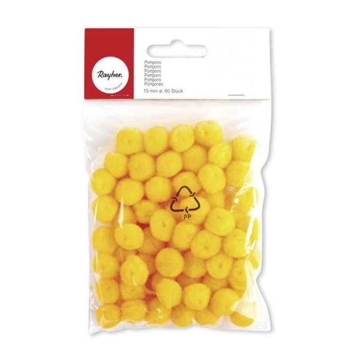 Pompons 15 mm Set de 60 - Rayher - Rougier et Plé
