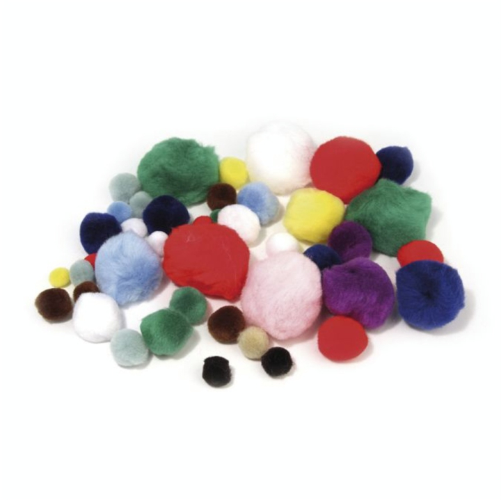 Pompons 100 pcs Couleurs et tailles assorties - Rayher - Rougier et Plé