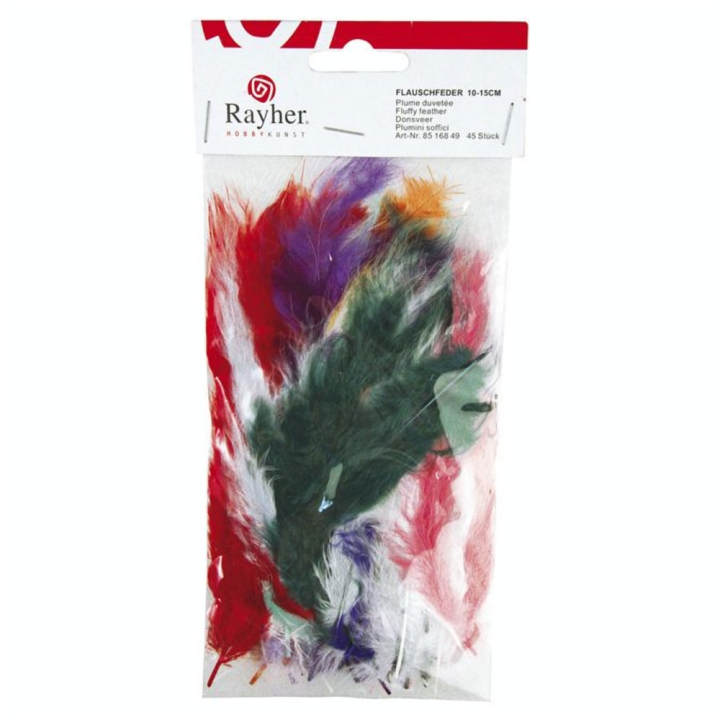 Plume duvetée 10-15cm set de 45 couleurs assorties - Rayher - Rougier et Plé