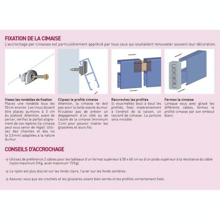 Cimaise profil argent 1.5m - Nielsen - Rougier et Plé
