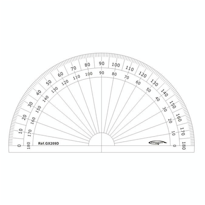 Rapporteur ½ cercle graduation en degrés ø 10cm - Graphoplex - Rougier et Plé