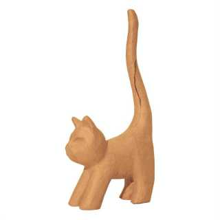 Objet en papier mâché chat à longue queue - Décopatch - Rougier et Plé