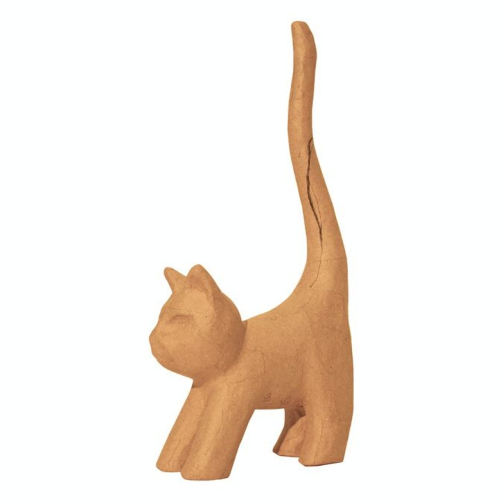 Objet en papier mâché chat à longue queue - Décopatch - Rougier et Plé