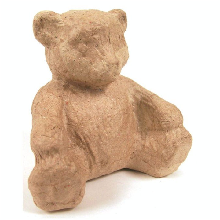 Objet en papier mâché petit ourson assis - Décopatch - Rougier et Plé