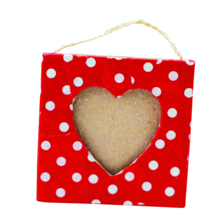 Cadre en papier mâché cœur Ø55cm - Décopatch - Rougier et Plé