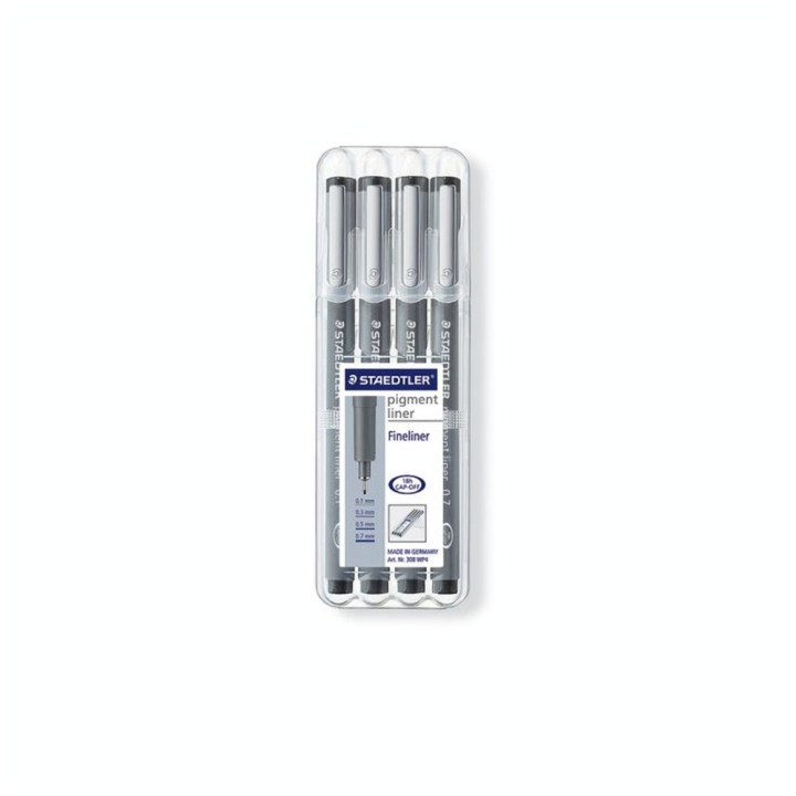 Feutre technique à pointe calibrée Pigment Liner 308 étui de 4 tailles - Staedtler - Rougier et Plé