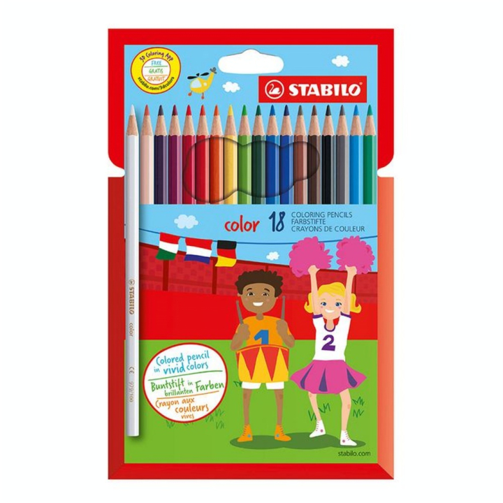 Crayons de couleurs pochette de 18 couleurs - STABILO - Rougier et Plé