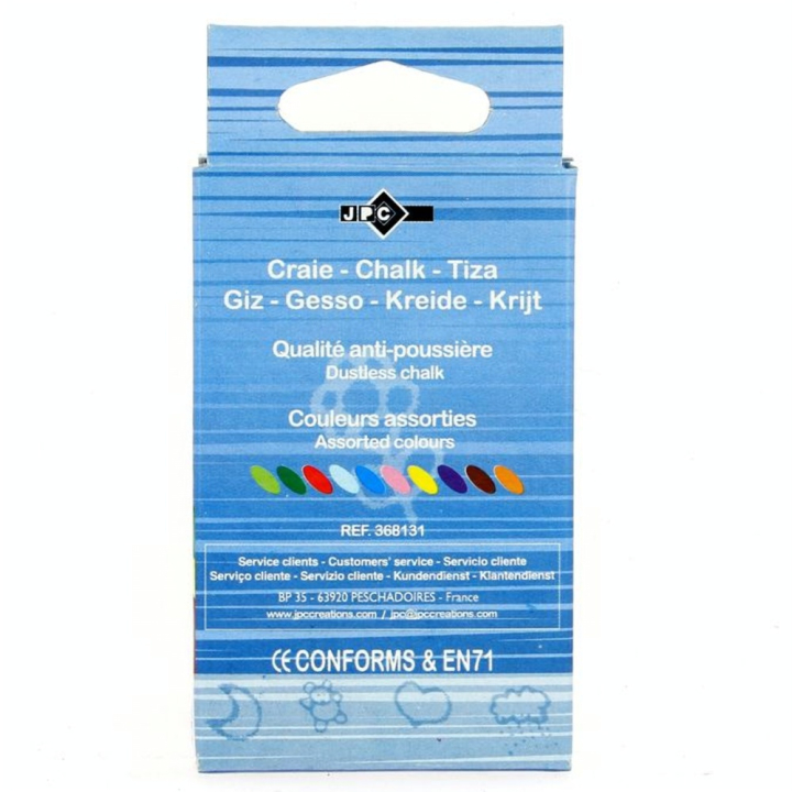 Craies anti-poussière boîte de 10 couleurs assorties - Wonday - Rougier et Plé