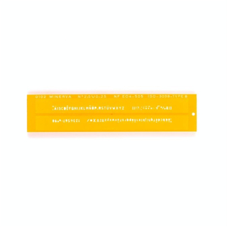 Normographe iso alphabet hauteur de lettre 2.5mm - Minerva - Rougier et Plé