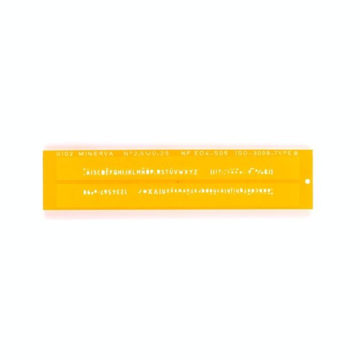 Normographe iso alphabet hauteur de lettre 2.5mm - Minerva - Rougier et Plé