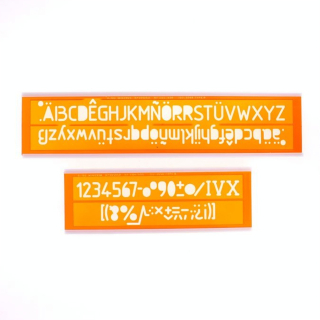 Normographe iso alphabet hauteur de lettre 20mm - Minerva - Rougier et Plé