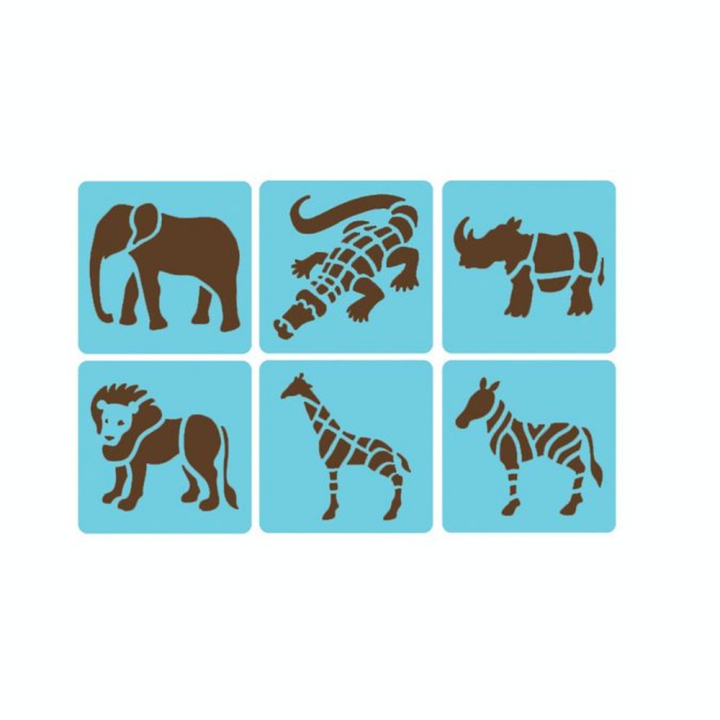 Pochoir motif 6 animaux de la savane - Avenue Mandarine - Rougier et Plé