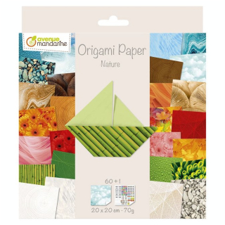 Papier origami Nature 20 x 20 cm 60 feuilles - Avenue Mandarine - Rougier et Plé