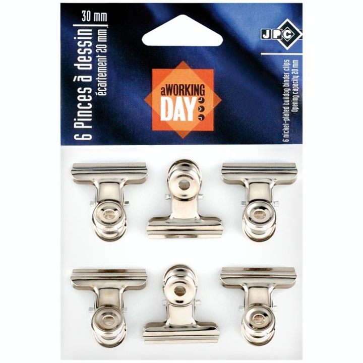 Pinces à dessin Bulldog 30 mm écartement 20 mm par 6 - Wonday - Rougier et Plé