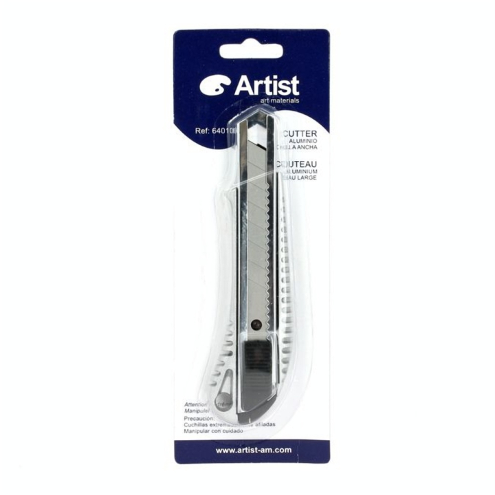 Cutter Artist en aluminium à manche large, lame de 18mm - Artist Art Materials - Rougier et Plé