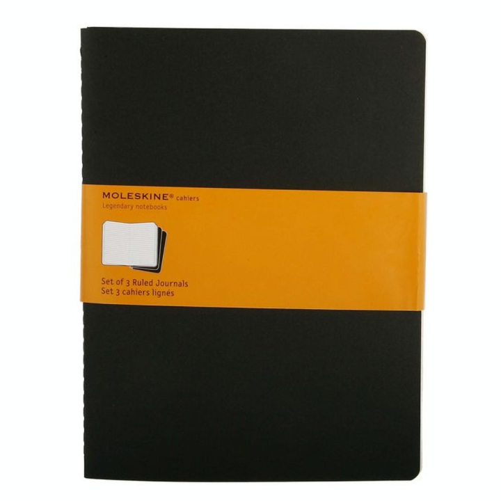 Set de 3 carnets de notes ligné 19 X 25 noir - Moleskine - Rougier et Plé