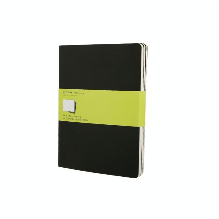 Set de 3 carnet de notes pages blanches 19 X 25 noir - Moleskine - Rougier et Plé