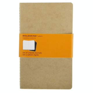 Lot de 3 carnets de notes ligné 13 X 21 kraft - Moleskine - Rougier et Plé