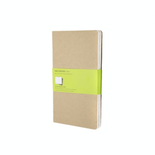Set de 3 carnets de notes pages blanches 13 X 21 kraft - Moleskine - Rougier et Plé