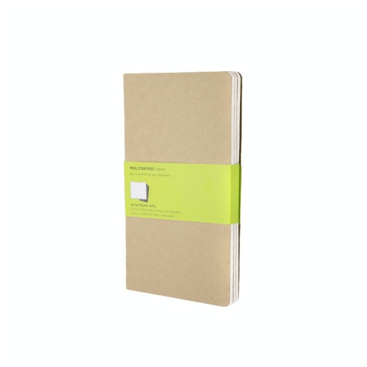 Set de 3 carnets de notes pages blanches 13 X 21 kraft - Moleskine - Rougier et Plé