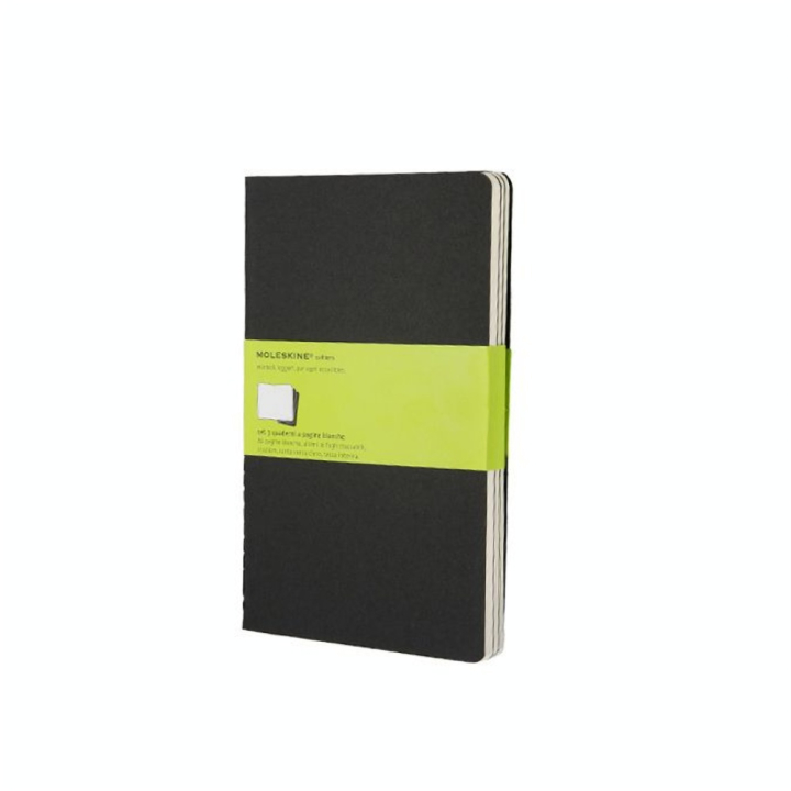 Set de 3 carnets de notes pages blanches 13 X 21 noir - Moleskine - Rougier et Plé