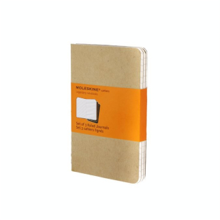 Set de 3 carnets de notes Ligné 9 X 14 kraft - Moleskine - Rougier et Plé