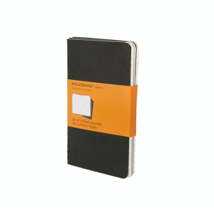 Set de 3 carnets de notes Ligné 9 X 14 noir - Moleskine - Rougier et Plé