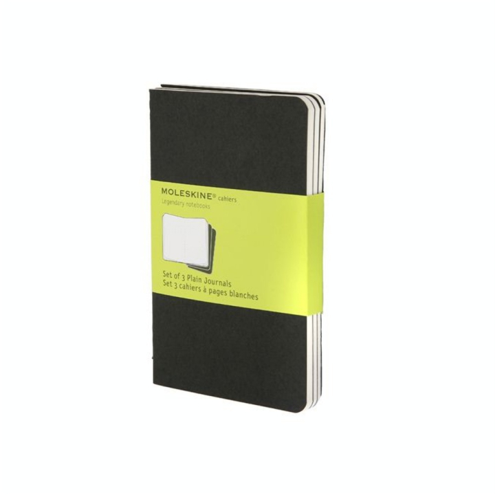 Set de 3 carnets de notes pages blanches 9 X 14 noir - Moleskine - Rougier et Plé